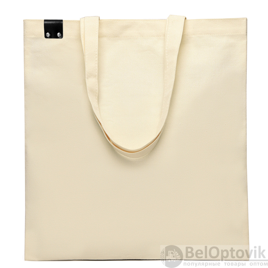 Сумка для покупок IVORY 325 г/м² с PU нашивкой, чёрный