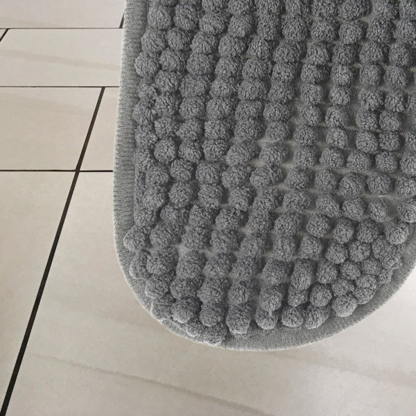 Коврик для туалета из микрофибры "Шенилл" в рулоне 45*45 см серый