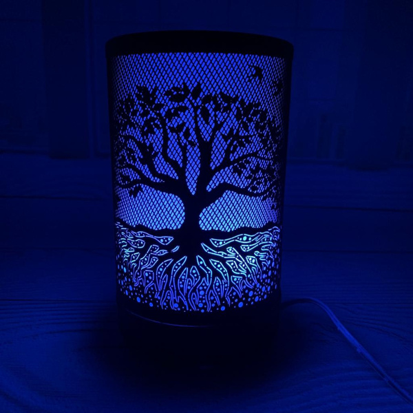 Металлический ультразвуковой увлажнитель Iron Art Led Color Lamp (Аромадиффузор светодиодный) Черный Сказочный лес