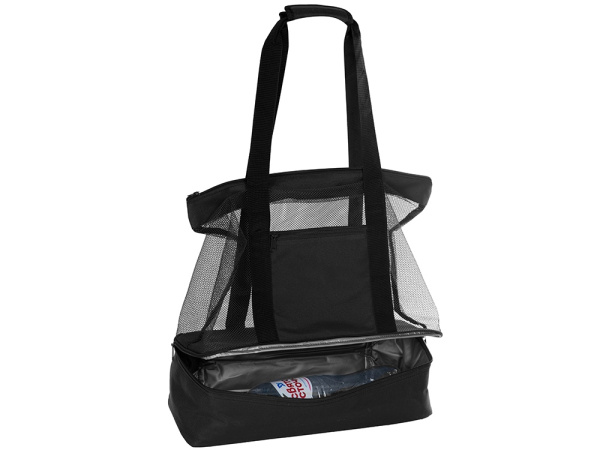 Сумка для шопинга и пляжа «Coolmesh» с изотермическим отделением внизу, Цвет черный