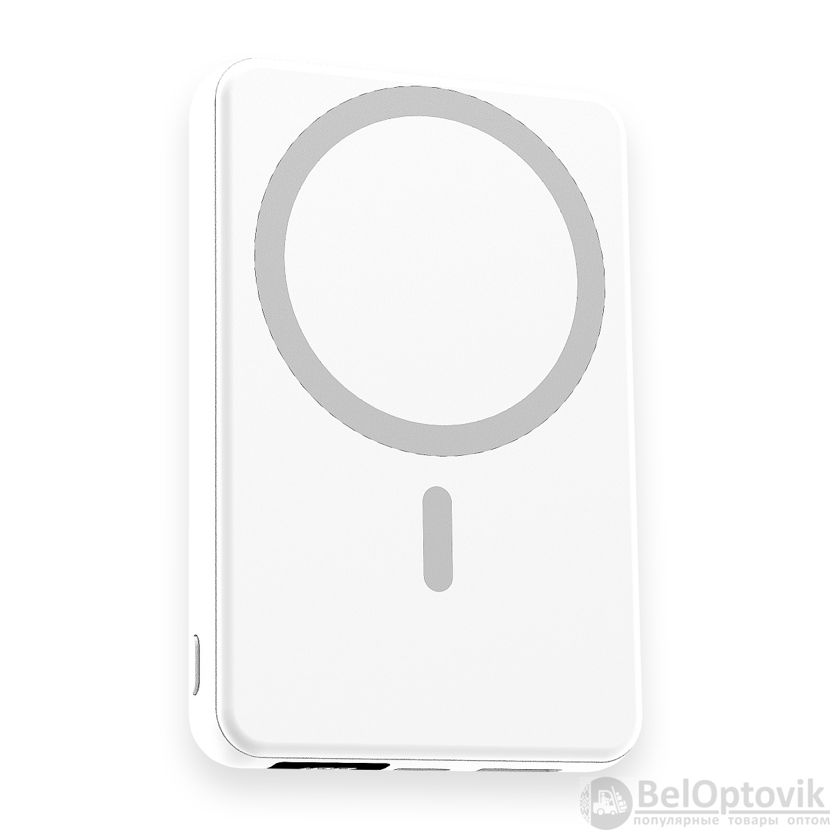 Магнитный внешний аккумулятор Quantum с беспроводной зарядкой (15W), 10000 Mah, белый
