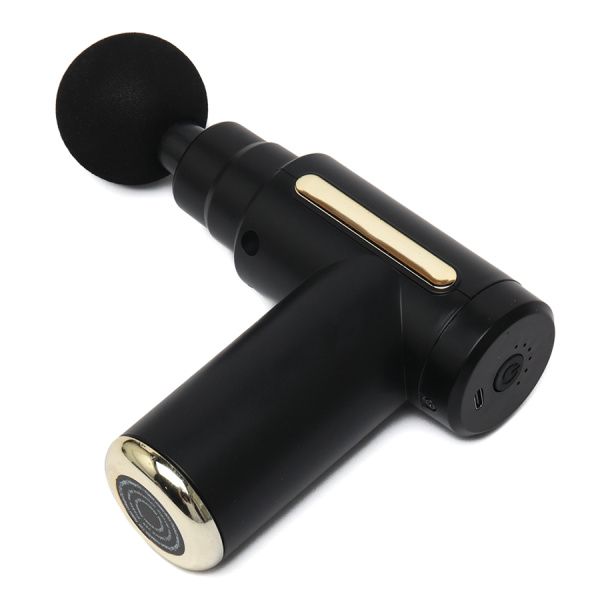 Массажный пистолет GTA портативный аккумуляторный, черный, 4 насадки