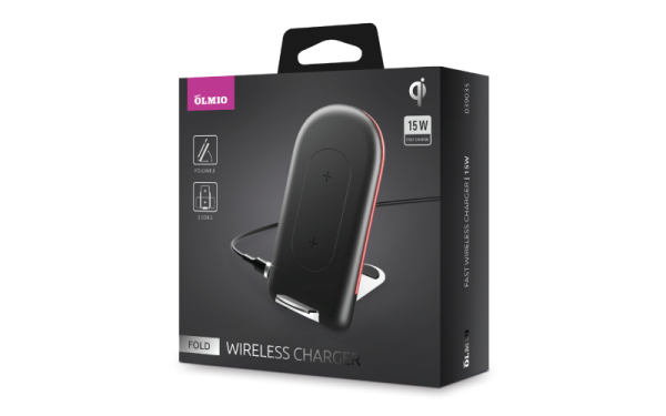 БЗУ FOLD, QI, 15W, black, OLMIO