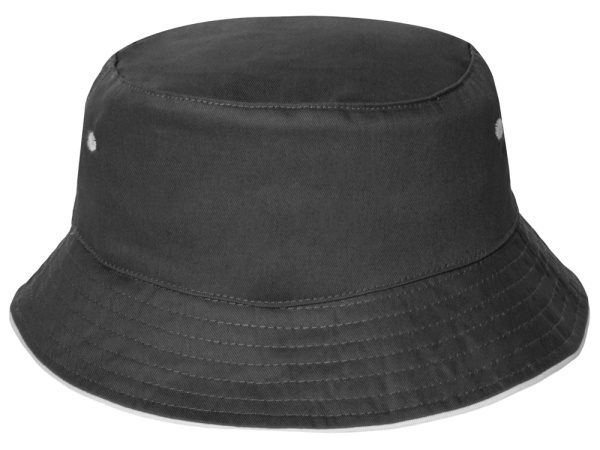 Панама «Hanoi», унисекс, Цвет темно-серый, белый