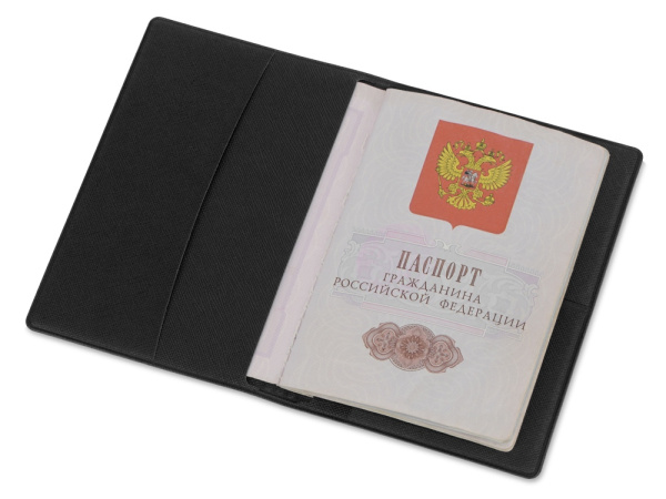 Обложка для паспорта с RFID защитой отделений для пластиковых карт «Favor», Цвет черный