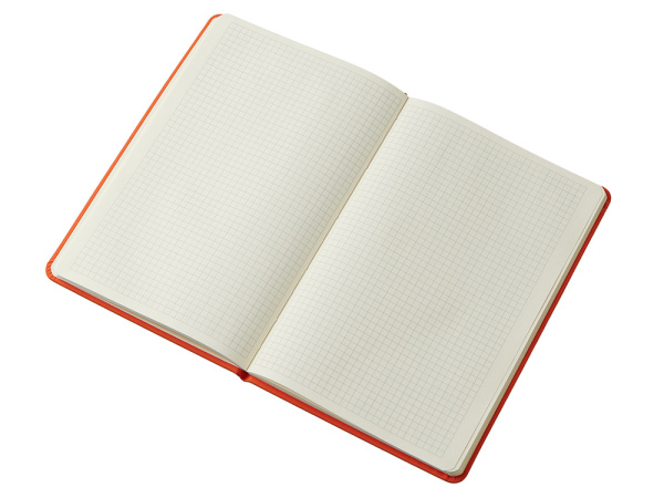 Блокнот в твердой обложке A5 «Виспи» в клетку, Цвет оранжевый