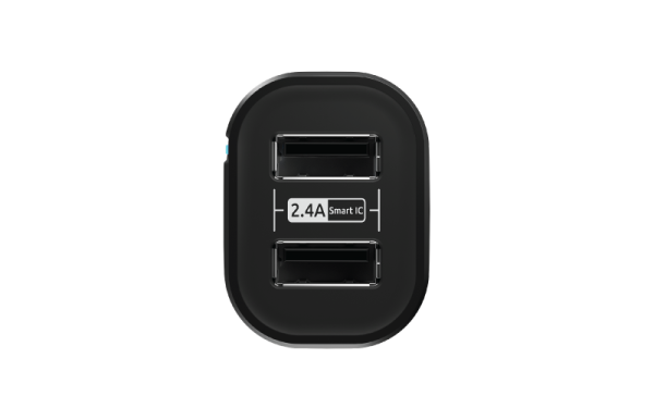 АЗУ USBx2, 2.4A, black, OLMIO