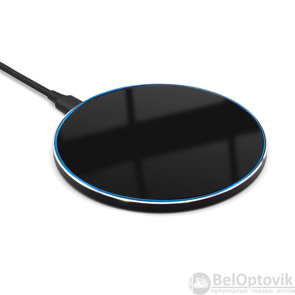 Беспроводное зарядное устройство Gravy с подсветкой и гравировкой 15W, черный