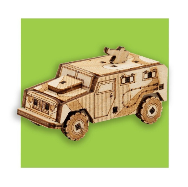 Деревянный конструктор (сборка без клея) Машина UNIT CAR UNIWOOD