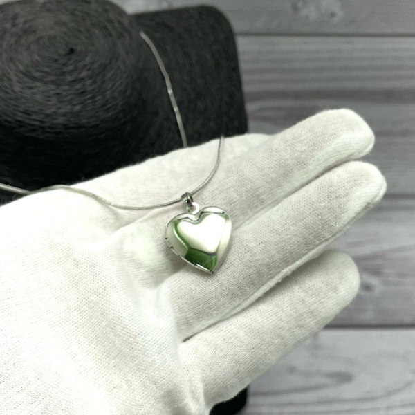 Бижутерия кулон - тайник Сердце на цепочке,  2 см