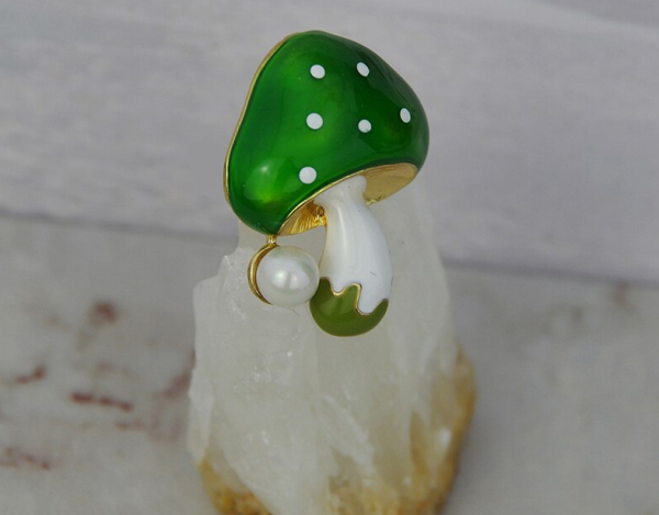 Брошь Грибочек 3,0 х2,5 см