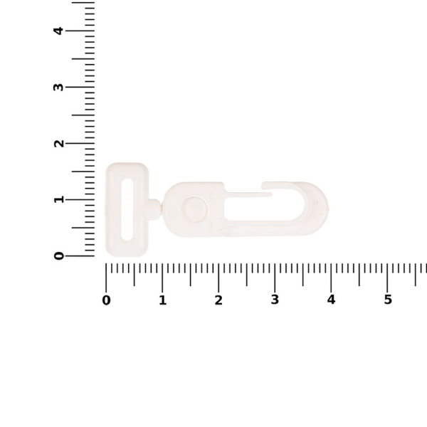 Застежка-карабин Carabine, S, белый, 4х1,2х0,4 см