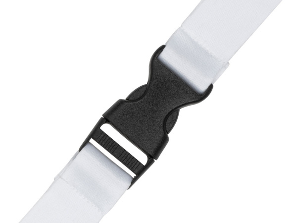 Ланъярд под сублимацию с карабином и межуровневым замком, 2,5 см, Цвет белый