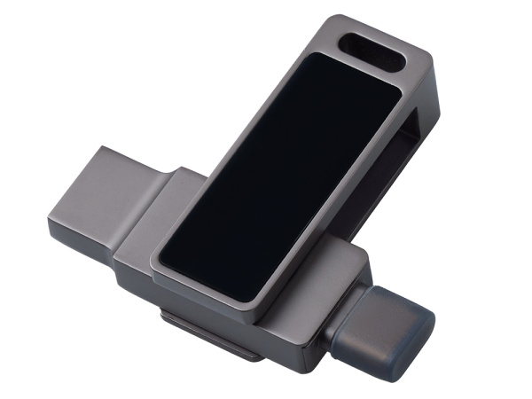 USB3.0/ Type-C флешка 2в1 на 64 ГБ «Спинлайт» с подсветкой, Цвет темно-серый