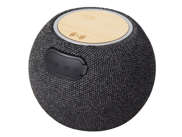 Портативная колонка с беспроводной зарядкой «Ареа», 5 Вт, Цвет черный