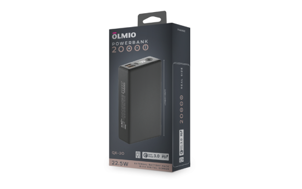 Внешний АКБ QX-20, 20000mAh, graphite, OLMIO