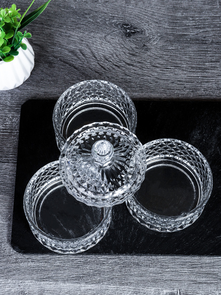 Банка для специй 200 мл 3 яруса Ромб / TG040-3 /уп 24/ конфетница