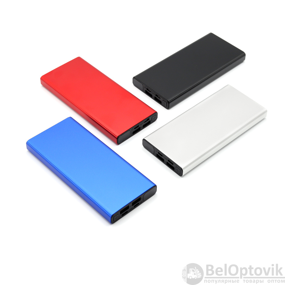 Внешний аккумулятор Höginn в металлическом корпусе, 10000mAh, черный