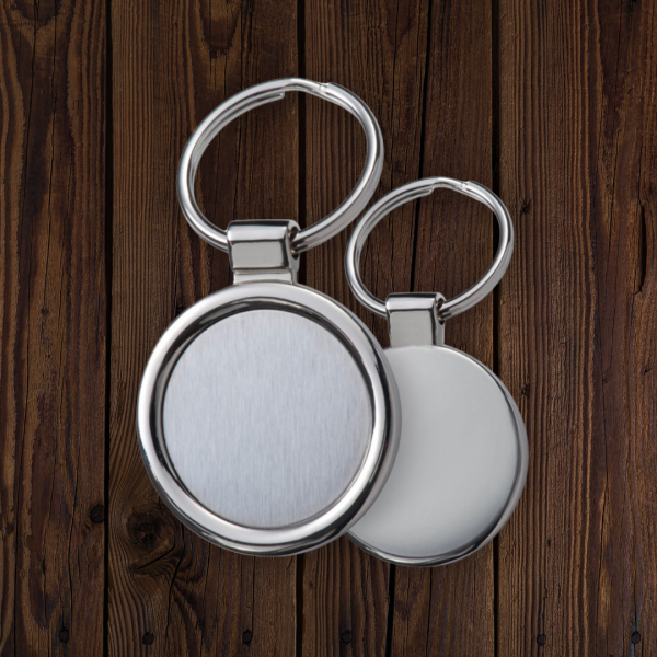 Брелок "Ронда" металлический, серебристый в зип-пакете