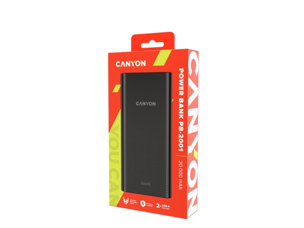 Внешний аккумулятор «PB-2001», 20000 mAh, Цвет черный