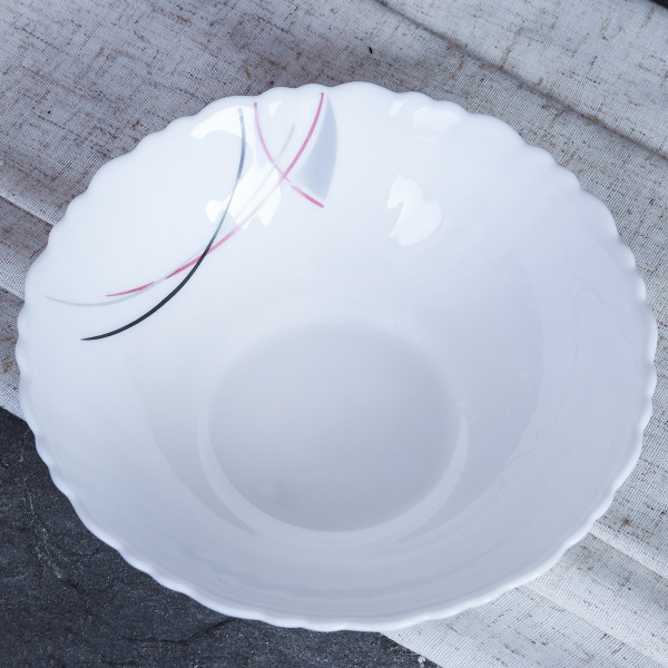 Набор суповых тарелок 6 штук 480 мл 155 мм / TW-60XN (7267) /уп 12/ Полосы бордо