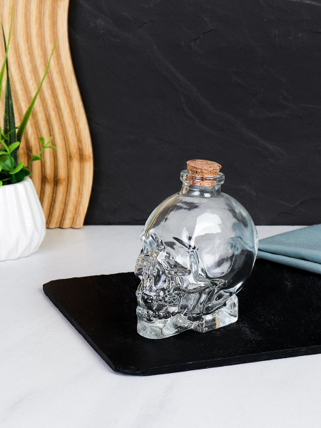 Графин-штоф Череп 100 мл / CH-100 /уп 90/ пробковая крышка