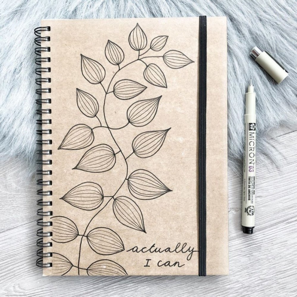 Скетчбук блокнот с плотными листами "Sketchbook" 5 видов бумаги (белая, клетка, чёрная, крафтовая, в точку, А5, спираль, 80 листов)