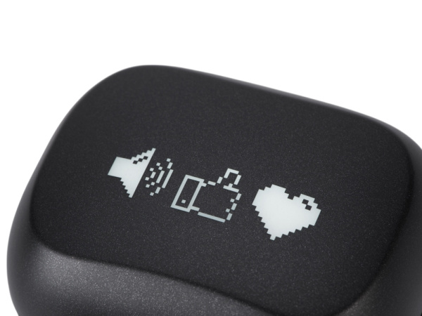 Беспроводные наушники с шумоподавлением ENC и подсветкой лого «Lites» с гравировкой, Цвет черный