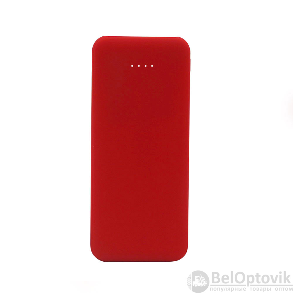 Внешний аккумулятор Arrida 5000mAh, с покрытием Baby skin, красный