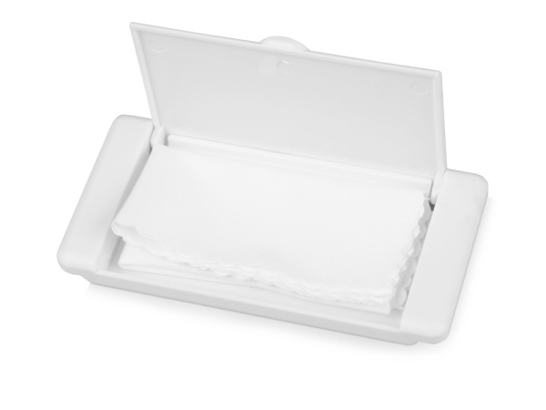 Салфетка для очков в футляре «Marca», Цвет белый