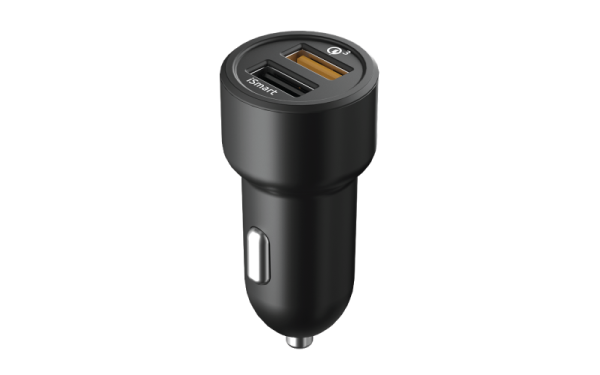 АЗУ 30W, USBx2, QC, Smart IC, black, OLMIO