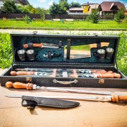Набор для шашлыка и гриля в чемодане «Царский» 14 предметов
