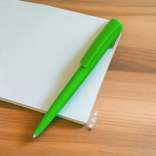 Ручка пластиковая "Jangle", софт-тач, зеленый / Отличный выбор для удобного письма