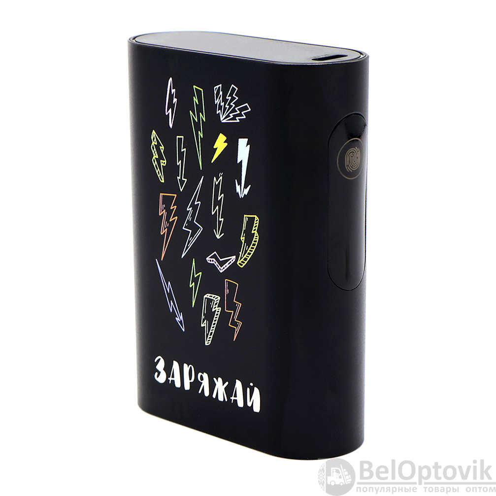 Внешний аккумулятор в металлическом корпусе Wōdan, сенсорный, 10000mAh, черный