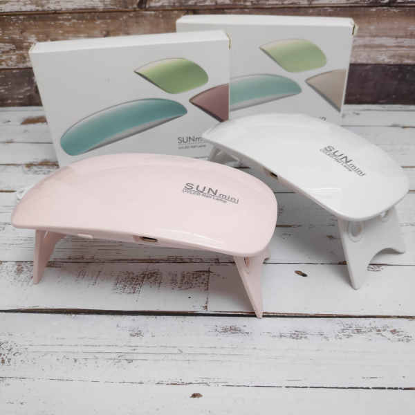Портативная mini лампа для маникюра/педикюра гель-лак SUN mini 6 Вт Розовая
