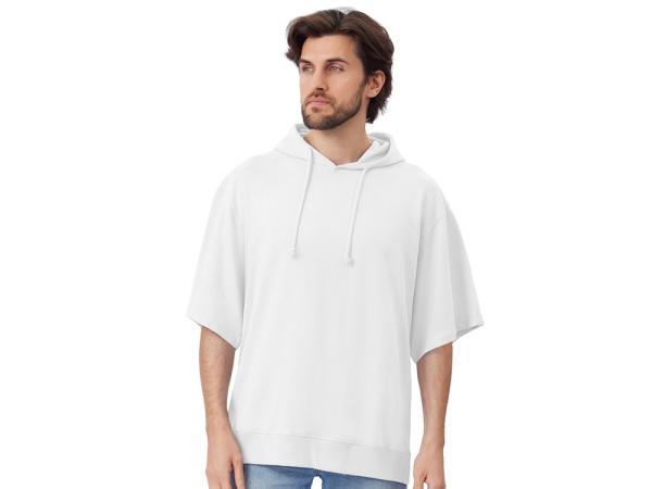 Худи оверсайз с коротким рукавом «Warsaw» унисекс, Размер XL-2XL, Цвет белый