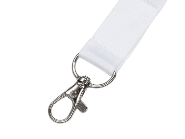 Ланъярд под сублимацию с карабином и замком обрыва, 2,5 см, Цвет белый