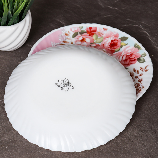 Набор тарелок 6 штук 190 мм / LHP-75XN (6801) Розы на голубом /уп 12/ 653686