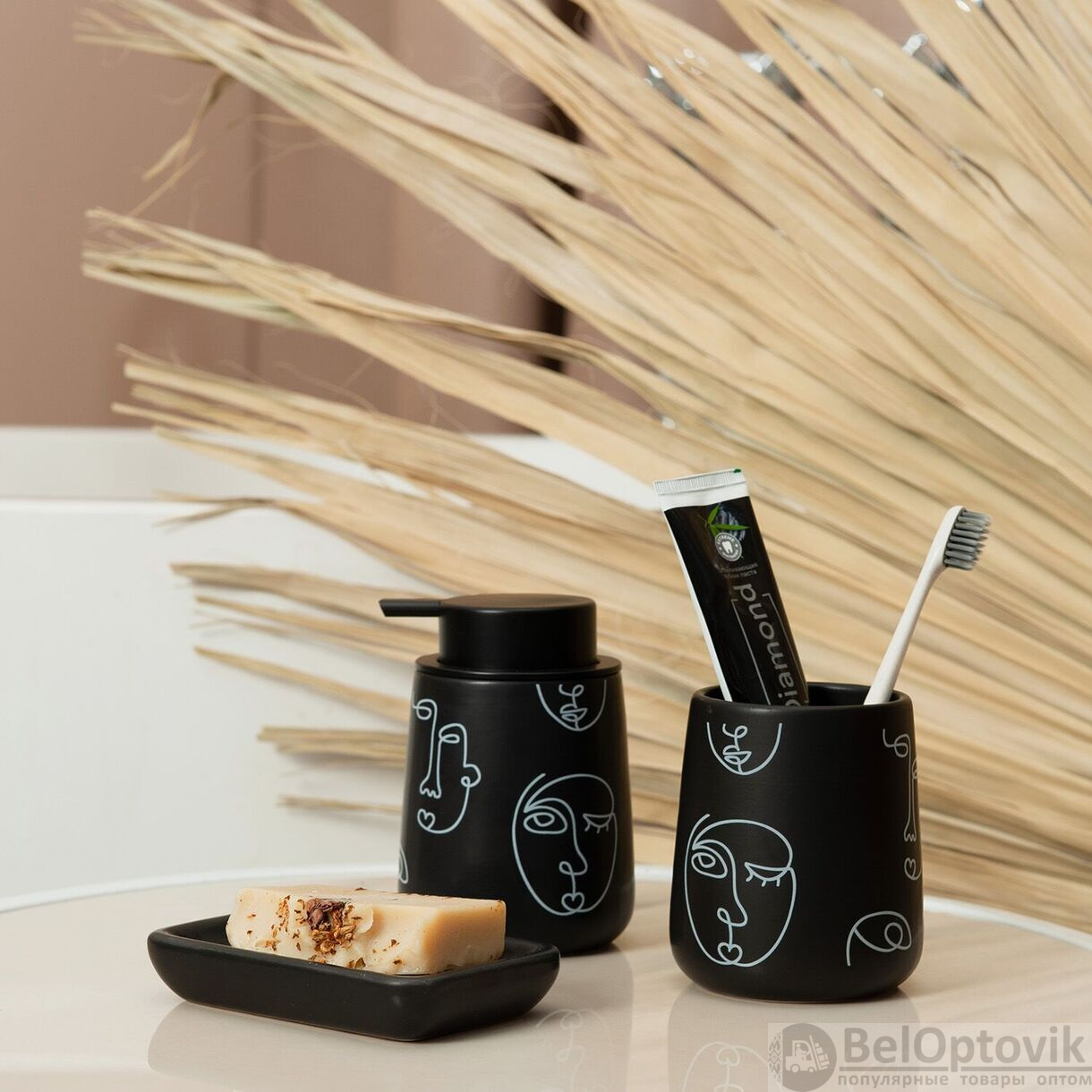 Стакан для ванной Анри, керамика, 9x9x10,5см  FRESH CODE