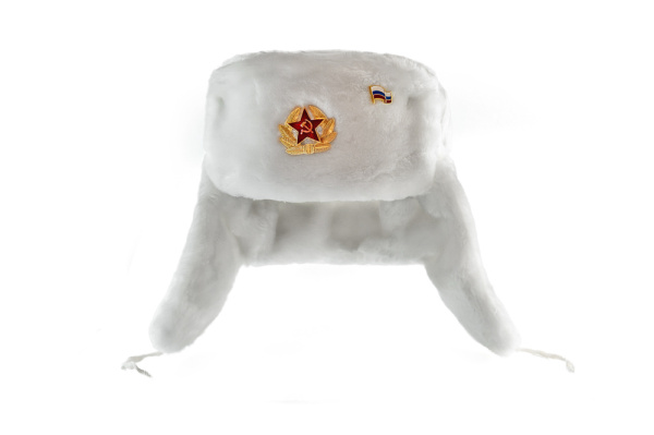 Шапка ушанка белая