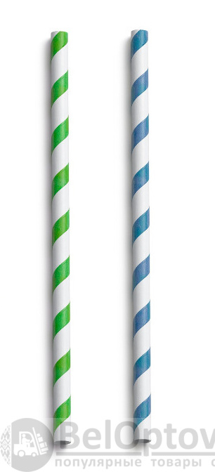 Белая бумажная трубочка , размер 197*6 мм, цветная (25 шт в бумажной упаковке), мультиколор