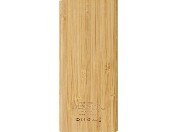 Внешний беспроводной аккумулятор из бамбука «Bamboo Air», 10000 mAh, Цвет натуральный