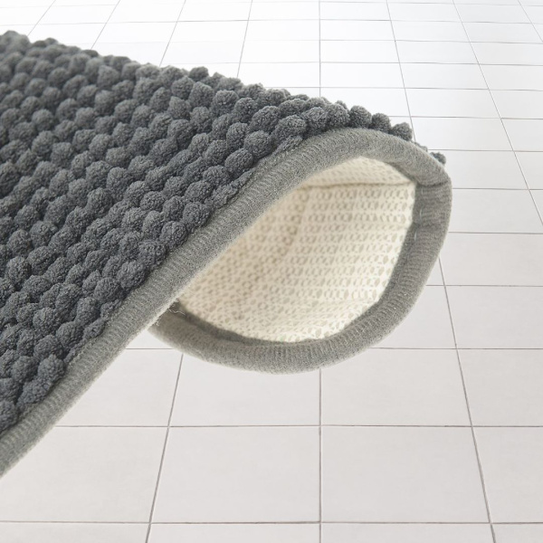 Коврик для туалета из микрофибры "Шенилл" в рулоне 45*45 см серый