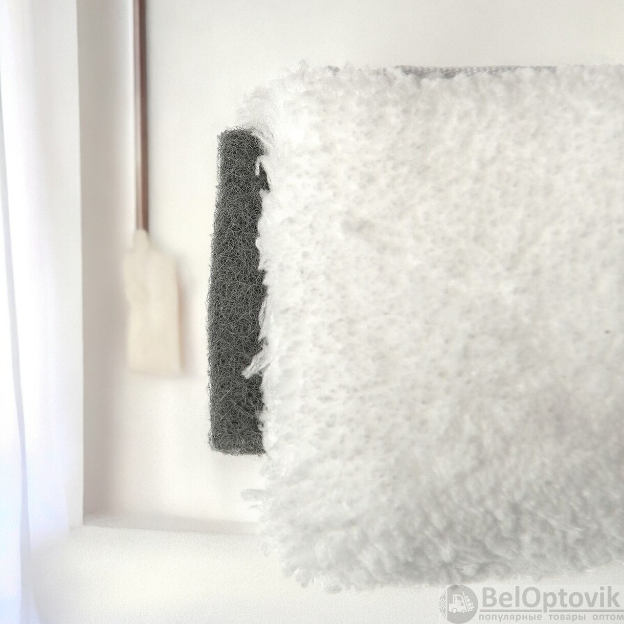 Насадка микроволоконная коротковорсная для мытья стеклянных поверхностей, 38 см