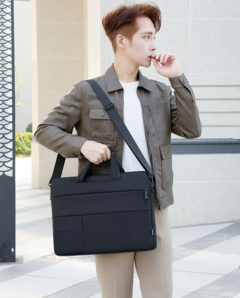 Сумка для ноутбука 17.3" Pockelot MLB-1045, черная / Два кармана для ручек