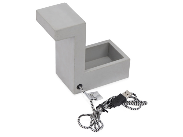 Настольная лампа из бетона «Blok Lamp», Цвет серый