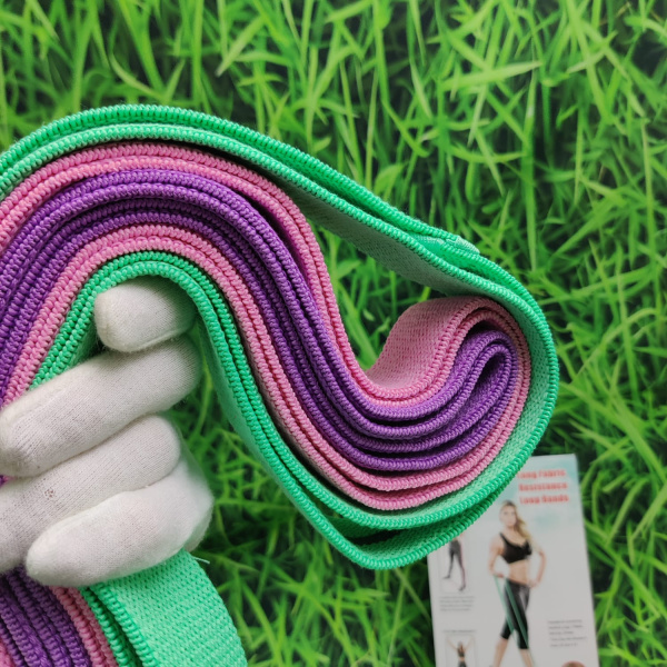 Набор тканевых экспандеров для фитнеса LONG FABRIC RESISTANCE LOOP BANDS 184х4 см 3 штуки + чехол для хранения