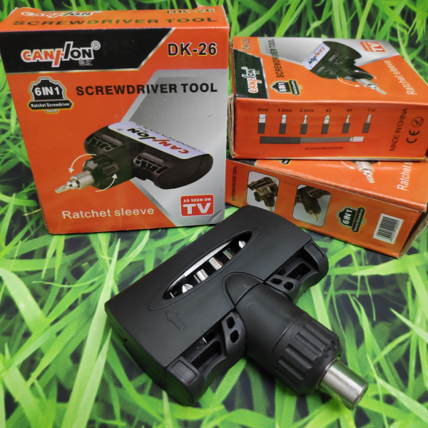 Отвертка-мультитул держатель с набором бит (6 шт.) портативная в кейсе. Карманная отвертка