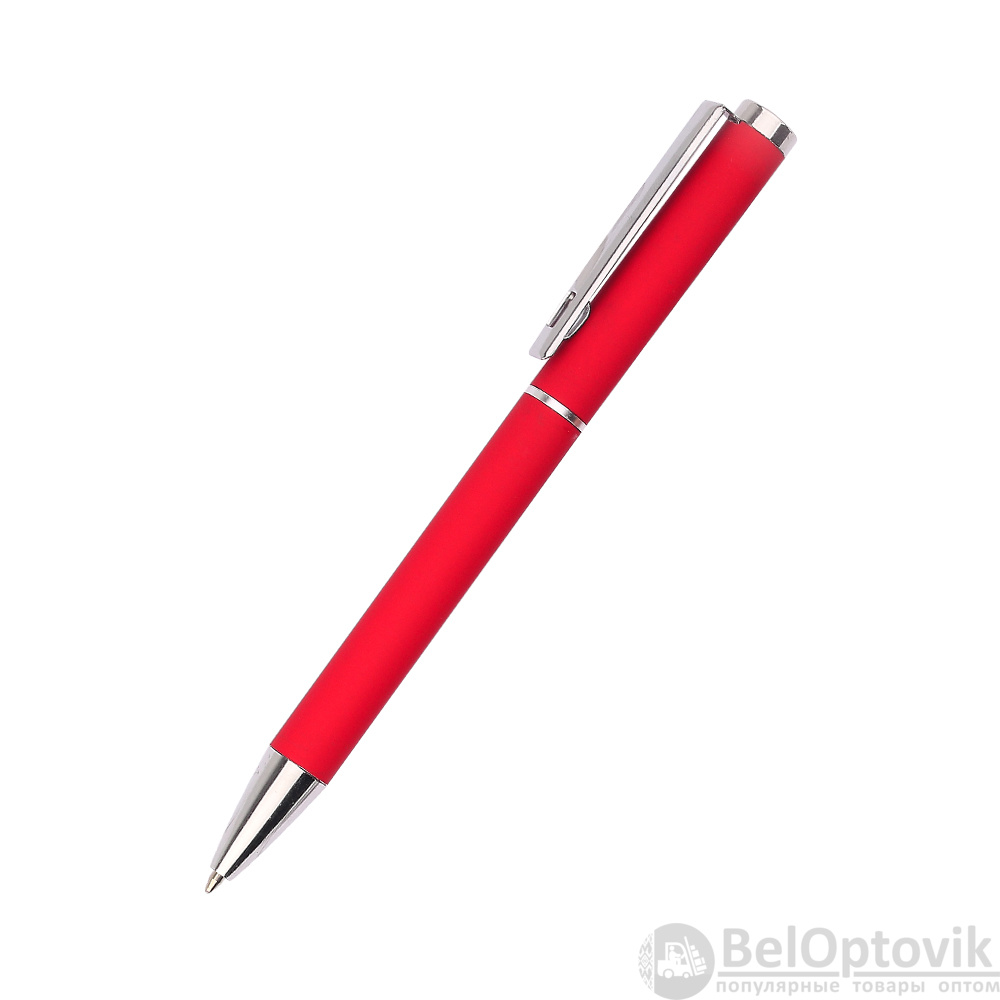 Ручка металлическая Titan софт-тач, красная-S