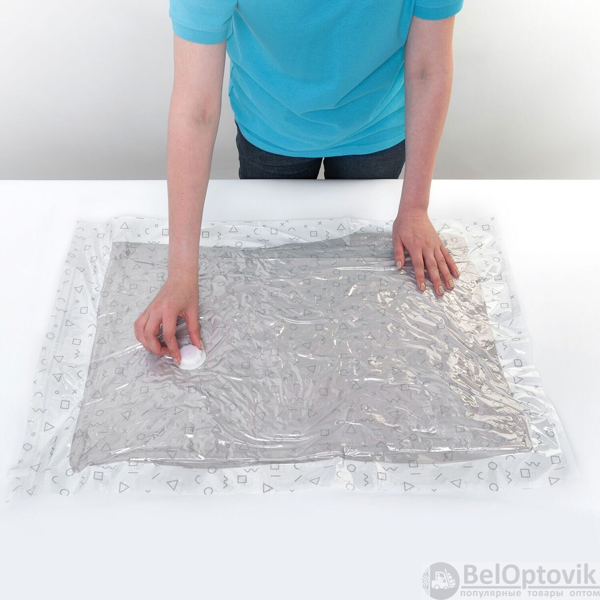 Пакет вакуумный с клапаном, с принтом 60*80 см